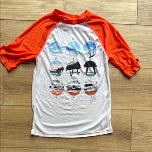 Old Navy Kids Swim Rash Guard with Orange Sleeves